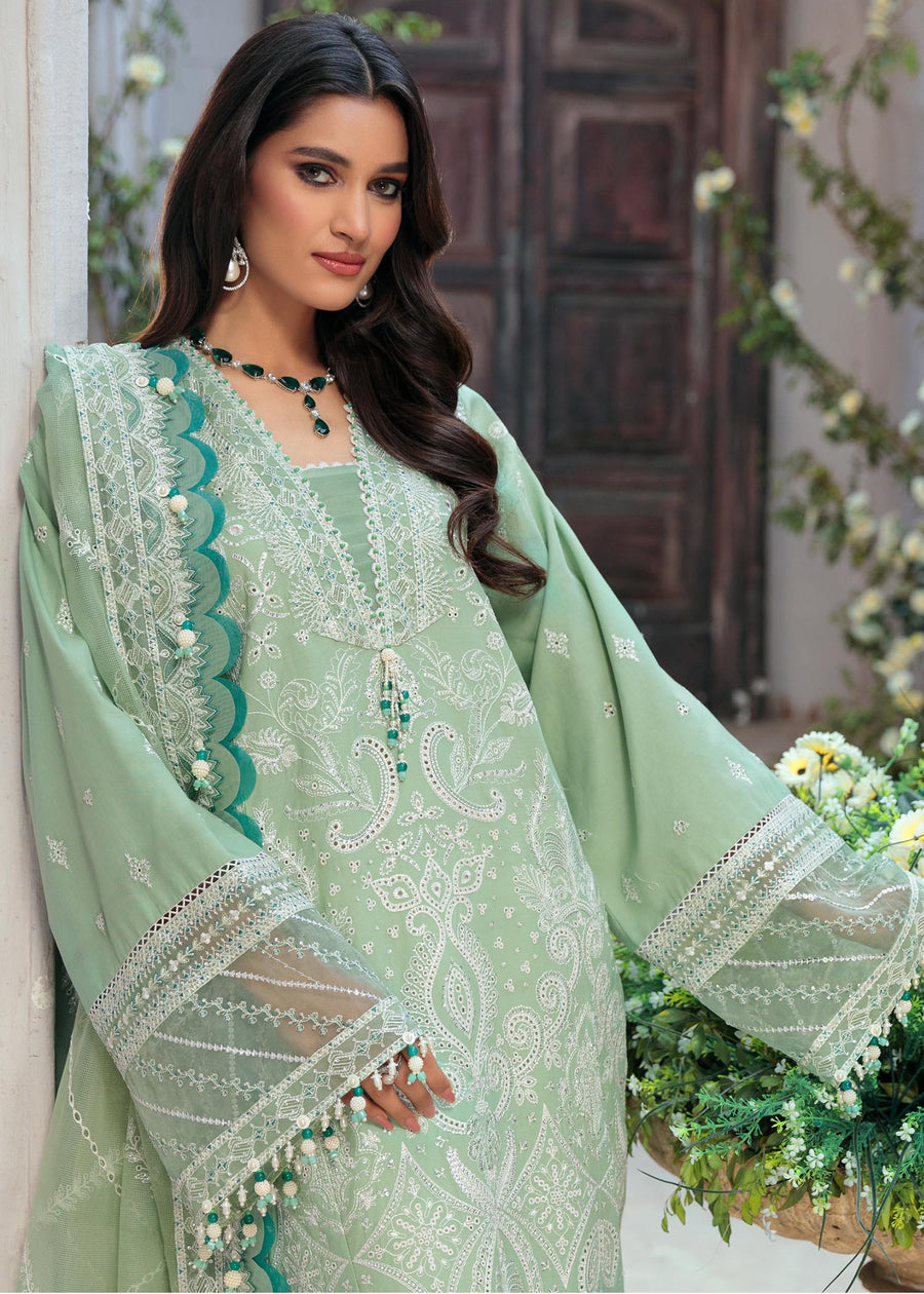 Saheefa D # 341 - 01 | 3PC Luxury Lawn | Organza Embroidered Dupatta