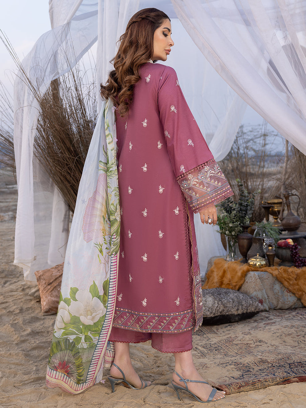 Izel D # 155 - 01 | 3PC Luxury Dhanak | Couture Wool Shawl