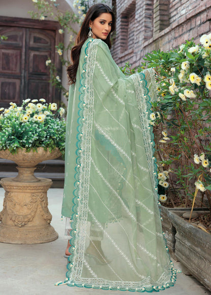 Saheefa D # 341 - 01 | 3PC Luxury Lawn | Organza Embroidered Dupatta