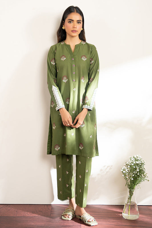 Cross Stich D # 167 - 01 | 2PC Luxury Dhanak | Embroidered Shirt With Embroidered Trouser