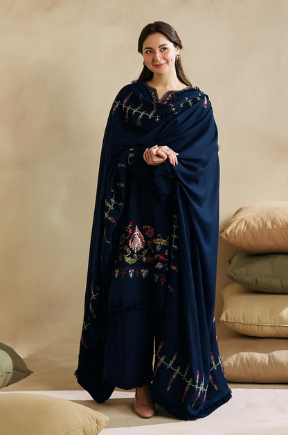 Zara Shahjahan D#26-02 | 3pc Dhanak with Embriodered Dhanak Shawl