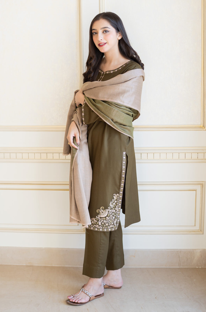 Aisling D # 22 - 08 | 3pc Dhanak with Dhanak Dupatta