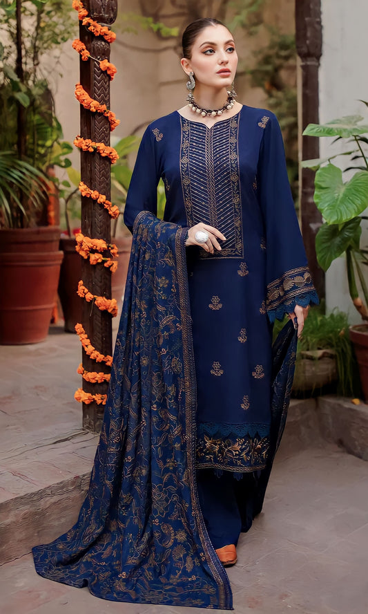 Bareeze B D # 32-01 | 3pc Dhanak With Dhanak Embroidered Heavy Shawl