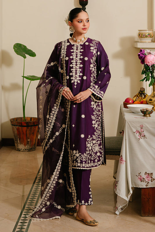 Cross Stich D # 223 - 01 | 3PC Luxury Lawn | Organza Embroidered Dupatta