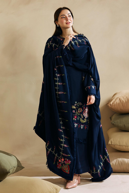 Zara Shahjahan D#26-02 | 3pc Dhanak with Embriodered Dhanak Shawl