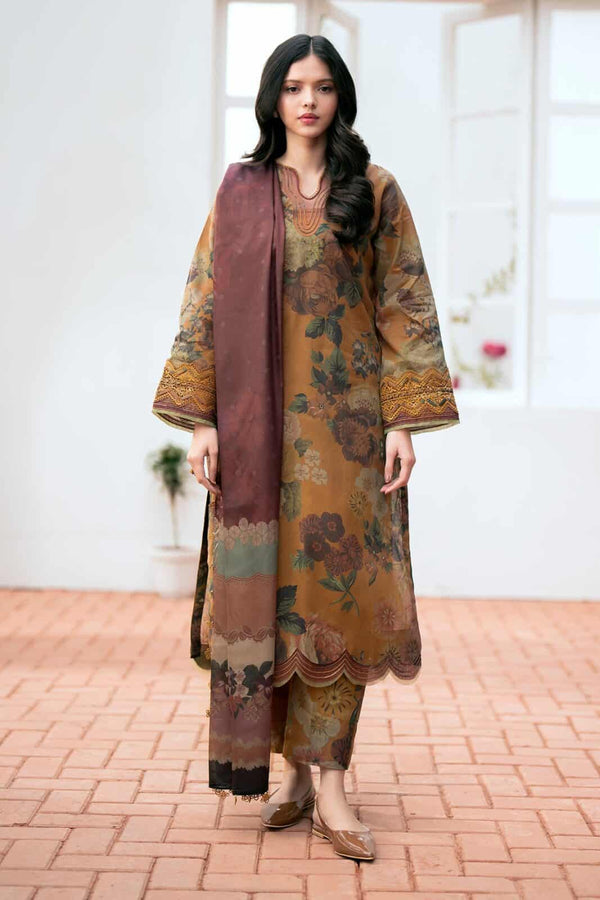 Baroque D # 305 - 01 | 3PC  Lawn | Lawn Printed Dupatta