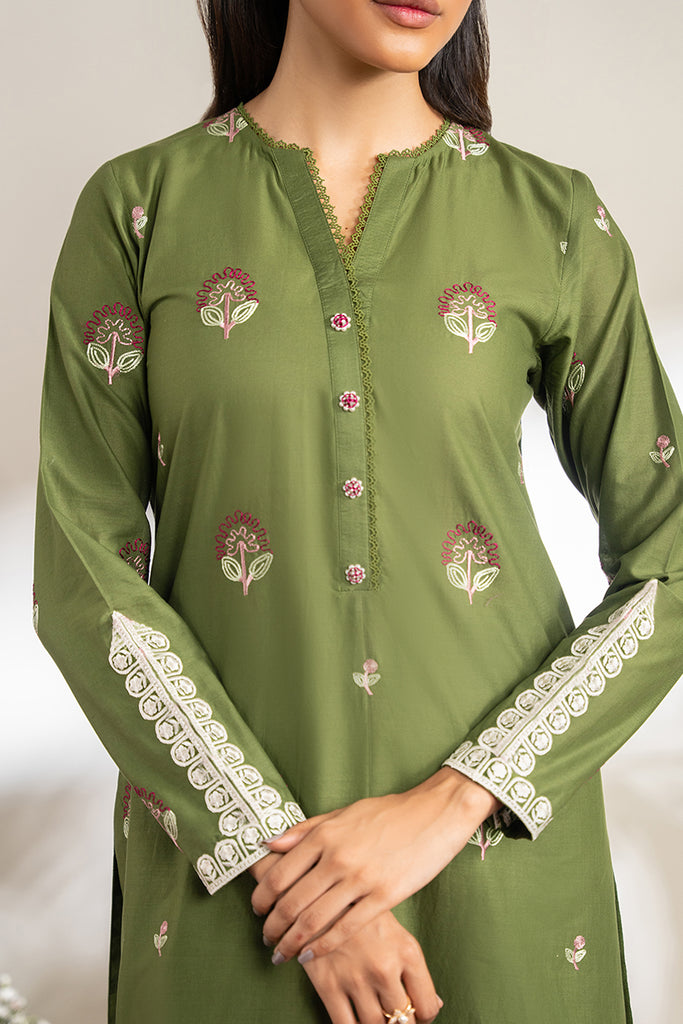 Cross Stich D # 167 - 01 | 2PC Luxury Dhanak | Embroidered Shirt With Embroidered Trouser