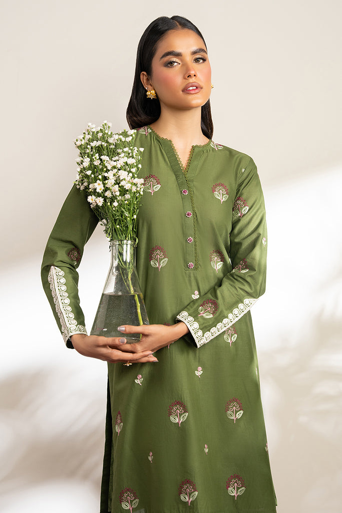 Cross Stich D # 167 - 01 | 2PC Luxury Dhanak | Embroidered Shirt With Embroidered Trouser