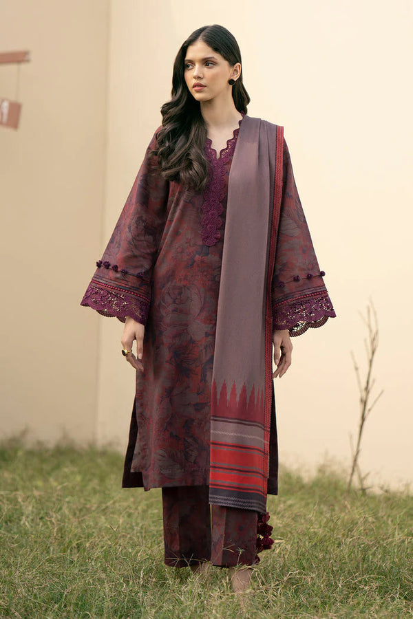 Baroque D # 160- 26 | 3pc Karandi | Digital Karandi Dupatta