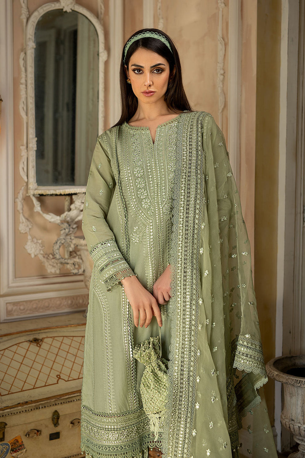 Sobia Nazir D # 79 - 01 | 3PC Luxury Lawn | Organza Heavy Embroidered Dupatta