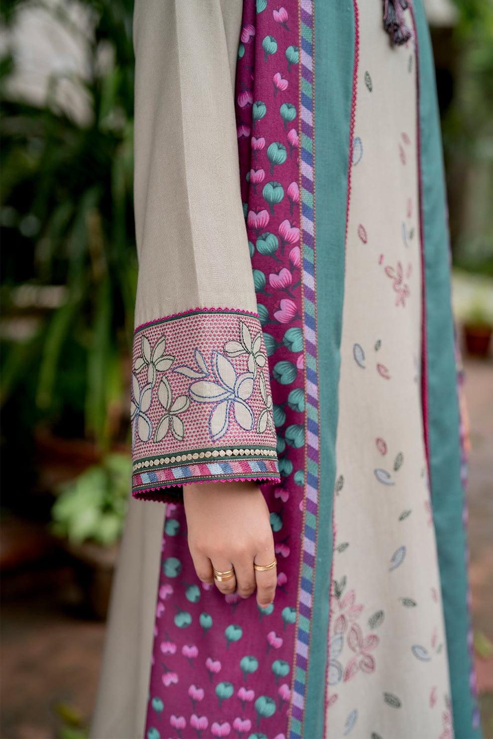 Jazmin D # 239 - 01 | 3pc Luxury Dhanak Embroidered | Wool Print Shawl