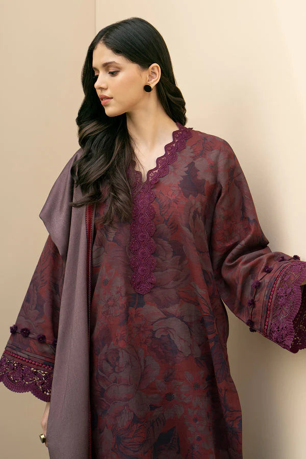 Baroque D # 160- 26 | 3pc Karandi | Digital Karandi Dupatta