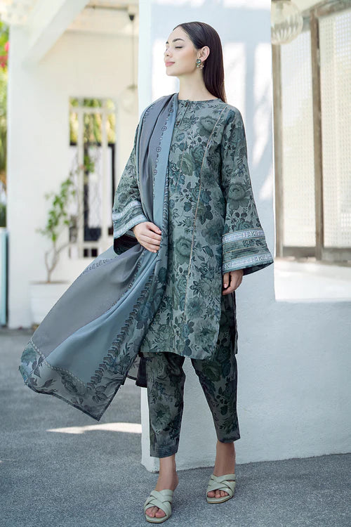 Baroque D # 308 - 01 | 3PC  Lawn | Lawn Printed Dupatta