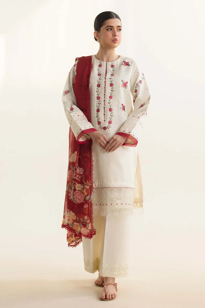 Zara Shahjahan D # 102 - 01 | 3PC Luxury Dhanak | Wool Print Shawl