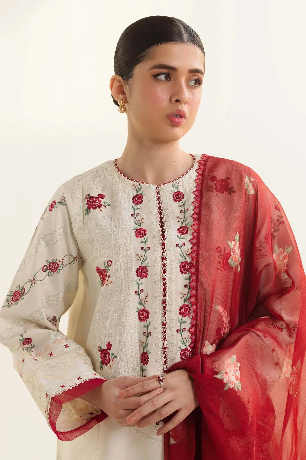 Zara Shahjahan D # 102 - 01 | 3PC Luxury Dhanak | Wool Print Shawl