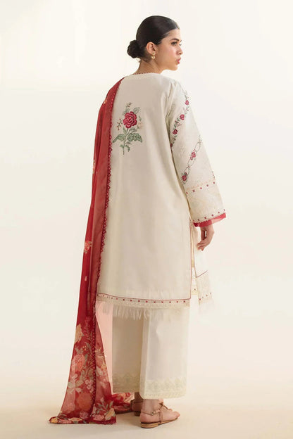 Zara Shahjahan D # 102 - 01 | 3PC Luxury Dhanak | Wool Print Shawl