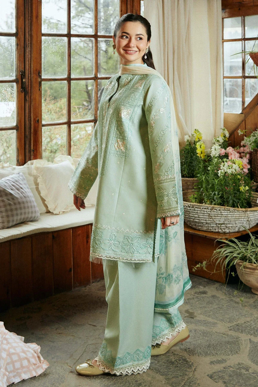 Zara Shahjahan D # 137 - 01 | 3PC Luxury Dhanak | Wool Shawl