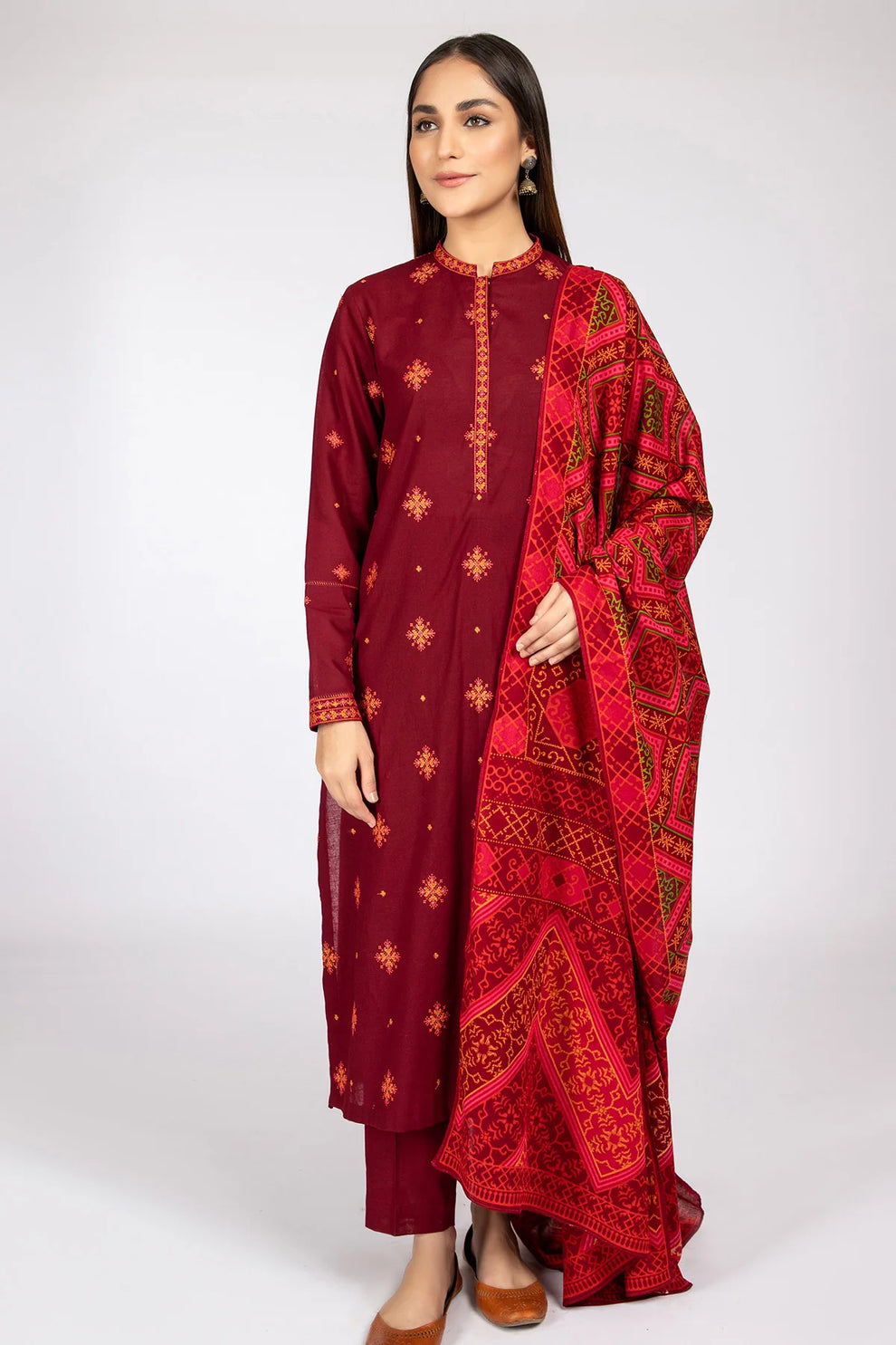 Kayseria D # 26 - 01 | 3PC Luxury Dhanak | Couture Wool Print Shawl