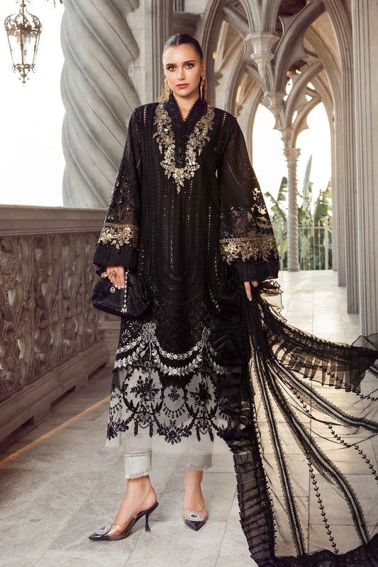 Maria B D # 340 - 01 | 3PC Luxury Lawn | Organza Embroidered Dupatta