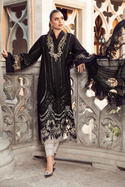 Maria B D # 340 - 01 | 3PC Luxury Lawn | Organza Embroidered Dupatta