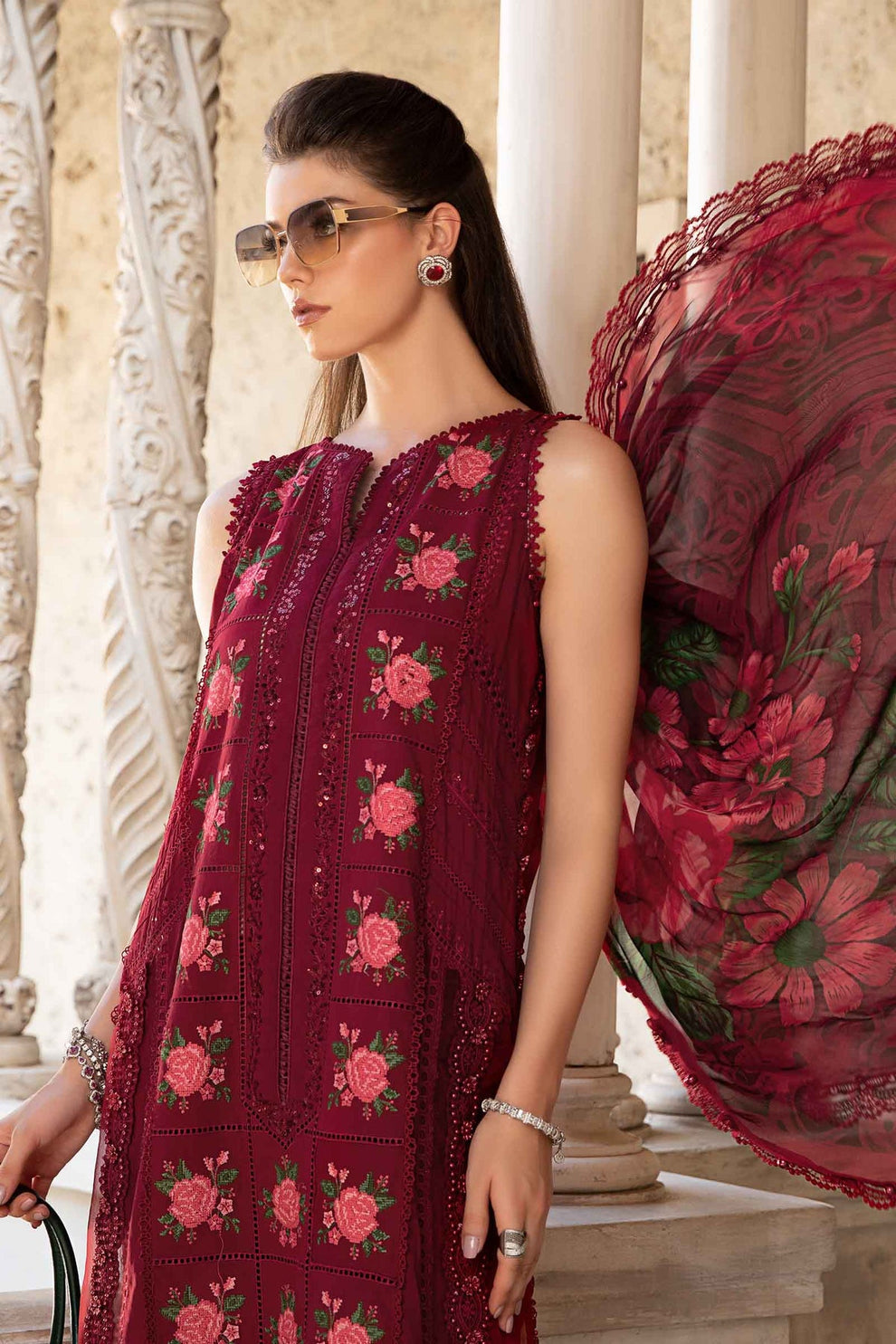 Maria B D # 335 - 01 | 3PC Luxury Lawn | Diamond Printed Duppata