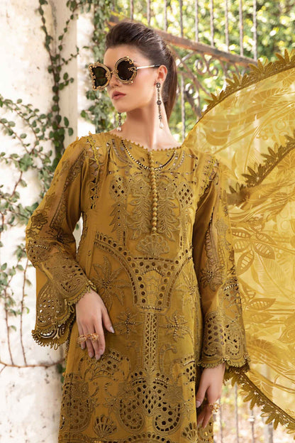 Maria B D # 337 - 01 | 3PC Luxury Lawn | Organza Embroidered Ready To Wear Dupatta