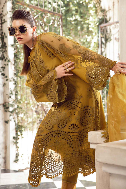 Maria B D # 337 - 01 | 3PC Luxury Lawn | Organza Embroidered Ready To Wear Dupatta