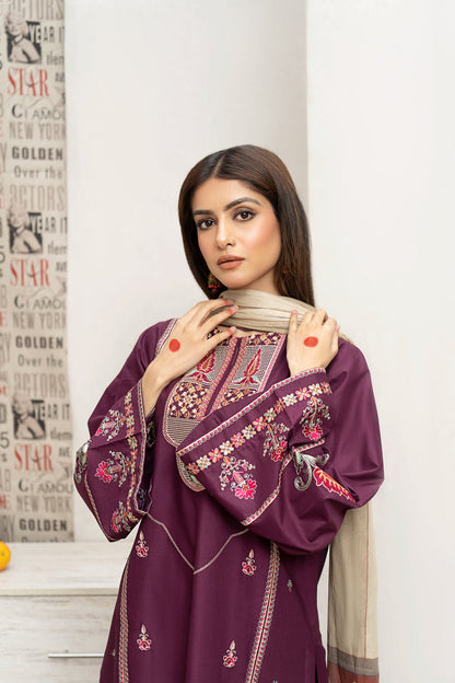 Urge D # 174 - 01 | 3PC Luxury Dhanak | Couture Print Shawl