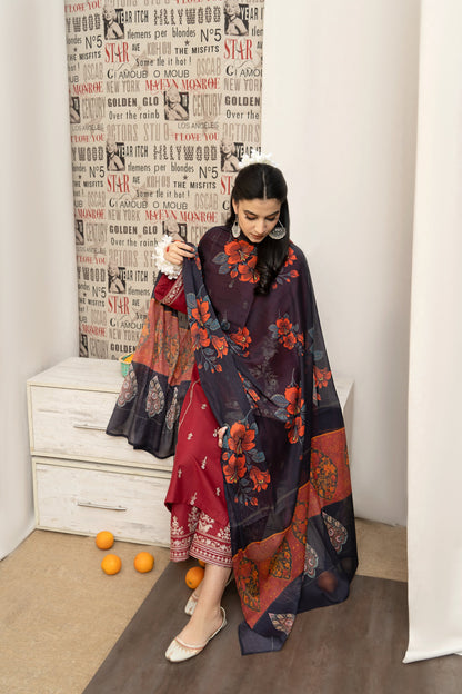 Urge D # 144 - 01 | 3PC Luxury Dhanak | Wool Shawl