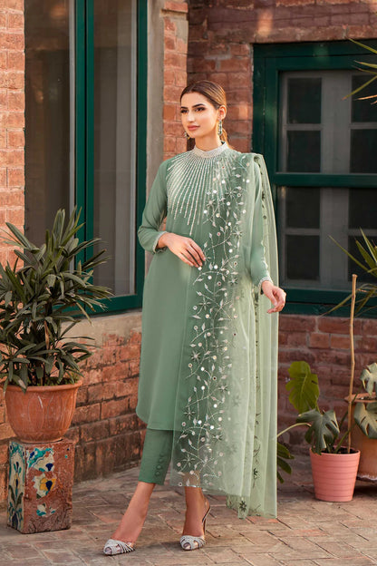 Natasha Kamal D # 49 - 01 | 3PC Luxury Lawn | Organza Embroidered Duppata