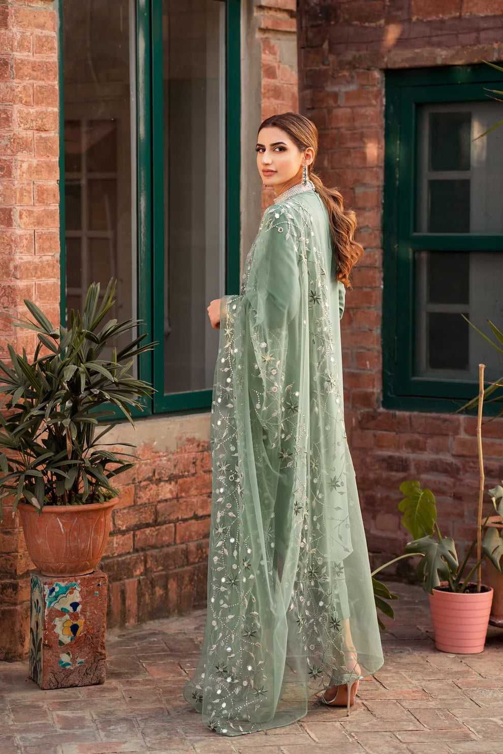 Natasha Kamal D # 49 - 01 | 3PC Luxury Lawn | Organza Embroidered Duppata