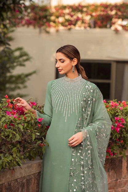 Natasha Kamal D # 49 - 01 | 3PC Luxury Lawn | Organza Embroidered Duppata