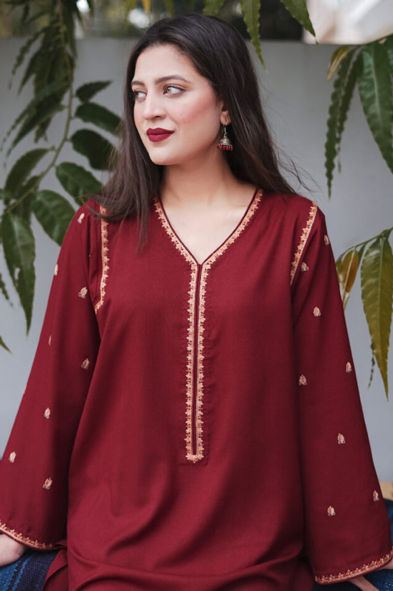 Aisling D # 22 - 01 | 3pc Dhanak with Embroidered Dhanak Dupatta