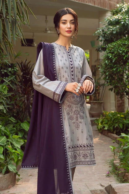 Jazmin D # 47 - 01 | 3PC Luxury Lawn | Bamber Chiffon Embroidered Dupatta