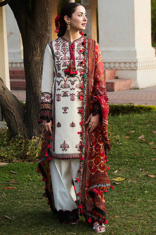 Hussain Rehar D # 169 - 01 | 3PC Luxury Dhanak | Couture Print Shawl