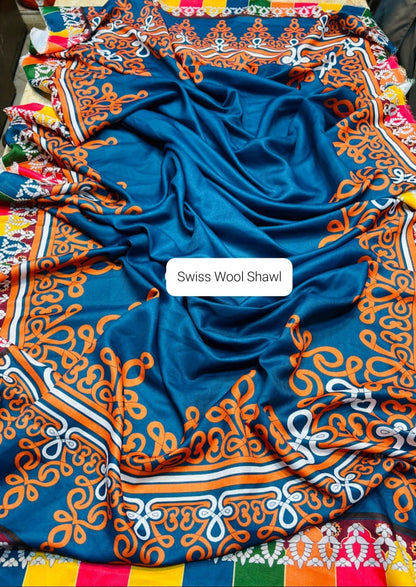 Maria B D # 255 - 02 | 3pc Slub Khaddar With Swiss Wool Shawl