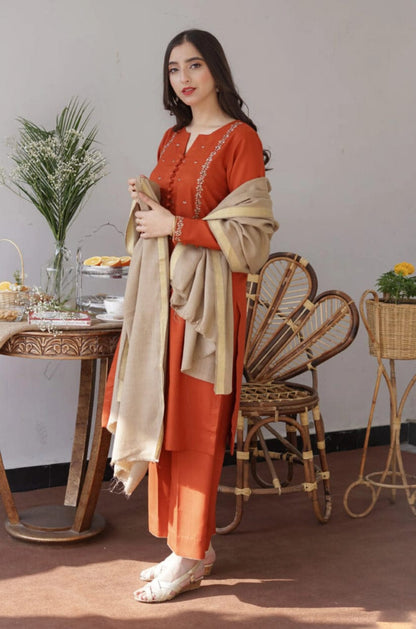 Aisling D # 22- 05 | 3pc Dhanak with Dhanak Dupatta