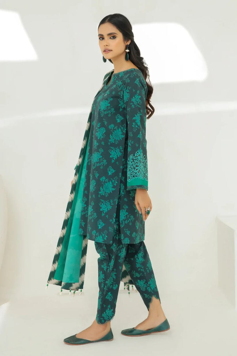 Baroque D # 160- 10 | 3pc Karandi | Digital Karandi Dupatta