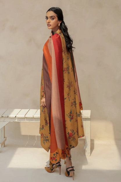 Baroque D # 215- 04 | 3pc Digital Printed Karandi With Karandi Dupatta