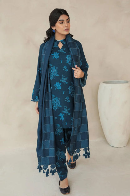 Baroque D # 160- 06 | 3pc Karandi | Digital Karandi Dupatta