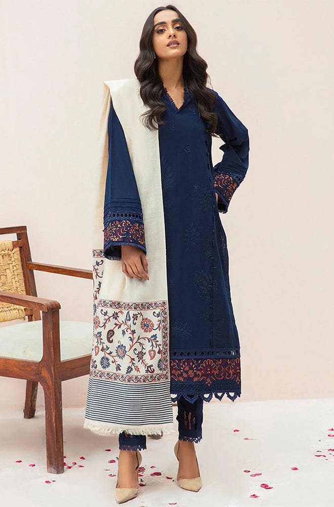 Nureh D # 22- 02 | 3pc Dhanak with Dhanak Printed Shawl