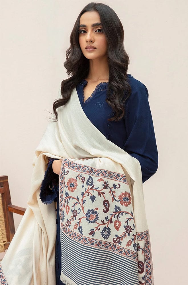 Nureh D # 22- 02 | 3pc Dhanak with Dhanak Printed Shawl