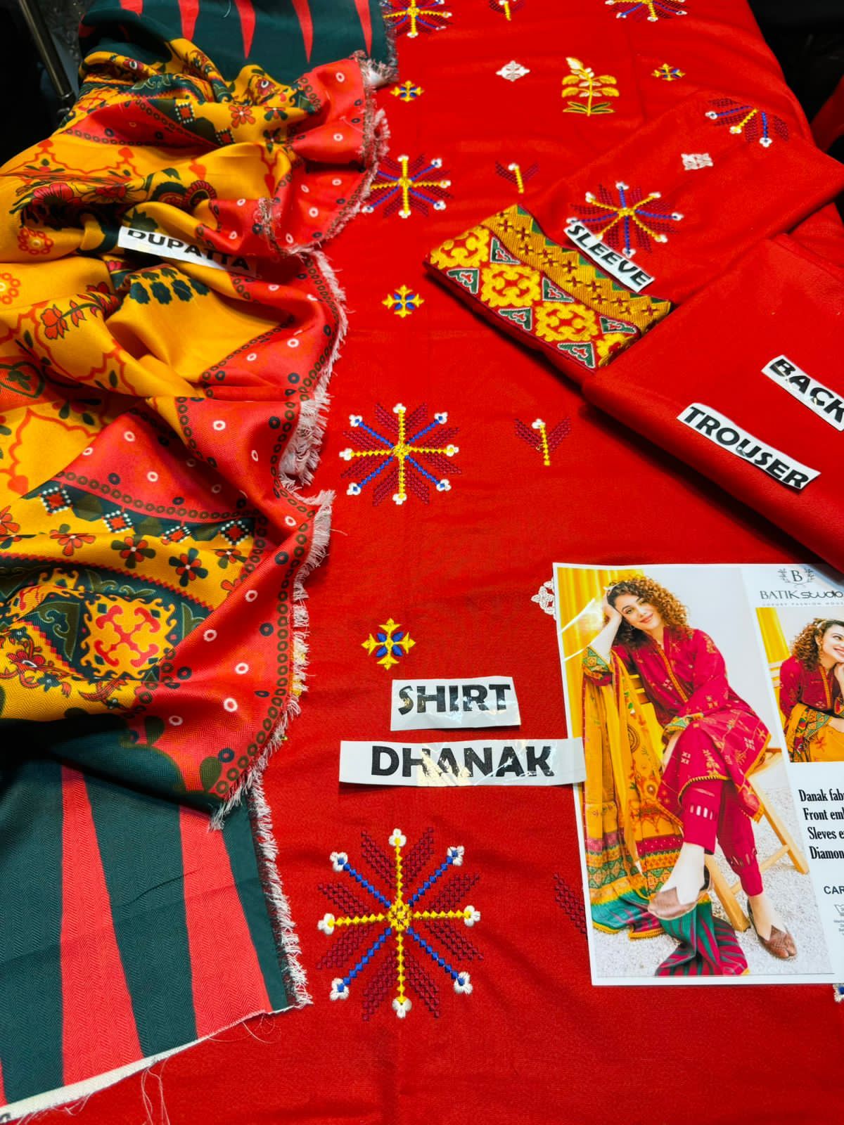 Batik Studio D # 31- 01 | 3pc Dhanak With Couture Wool Shawl