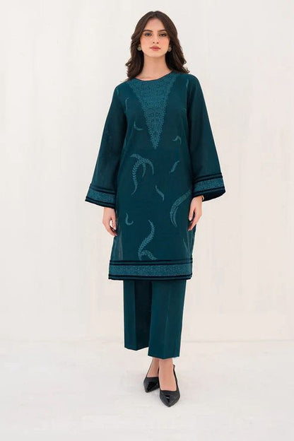 Jazmin D#19-02 | 2pc Dhanak Embriodered Shirt with Trouser