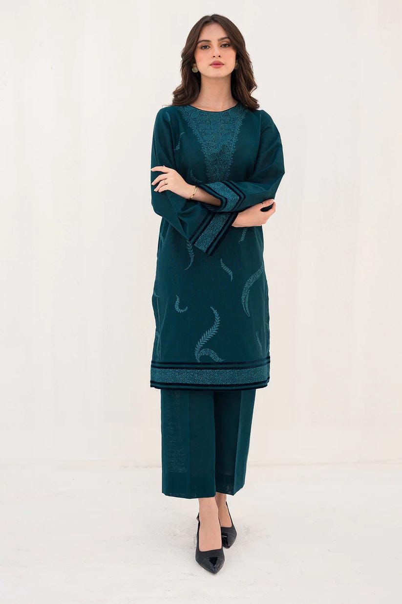 Jazmin D#19-02 | 2pc Dhanak Embriodered Shirt with Trouser