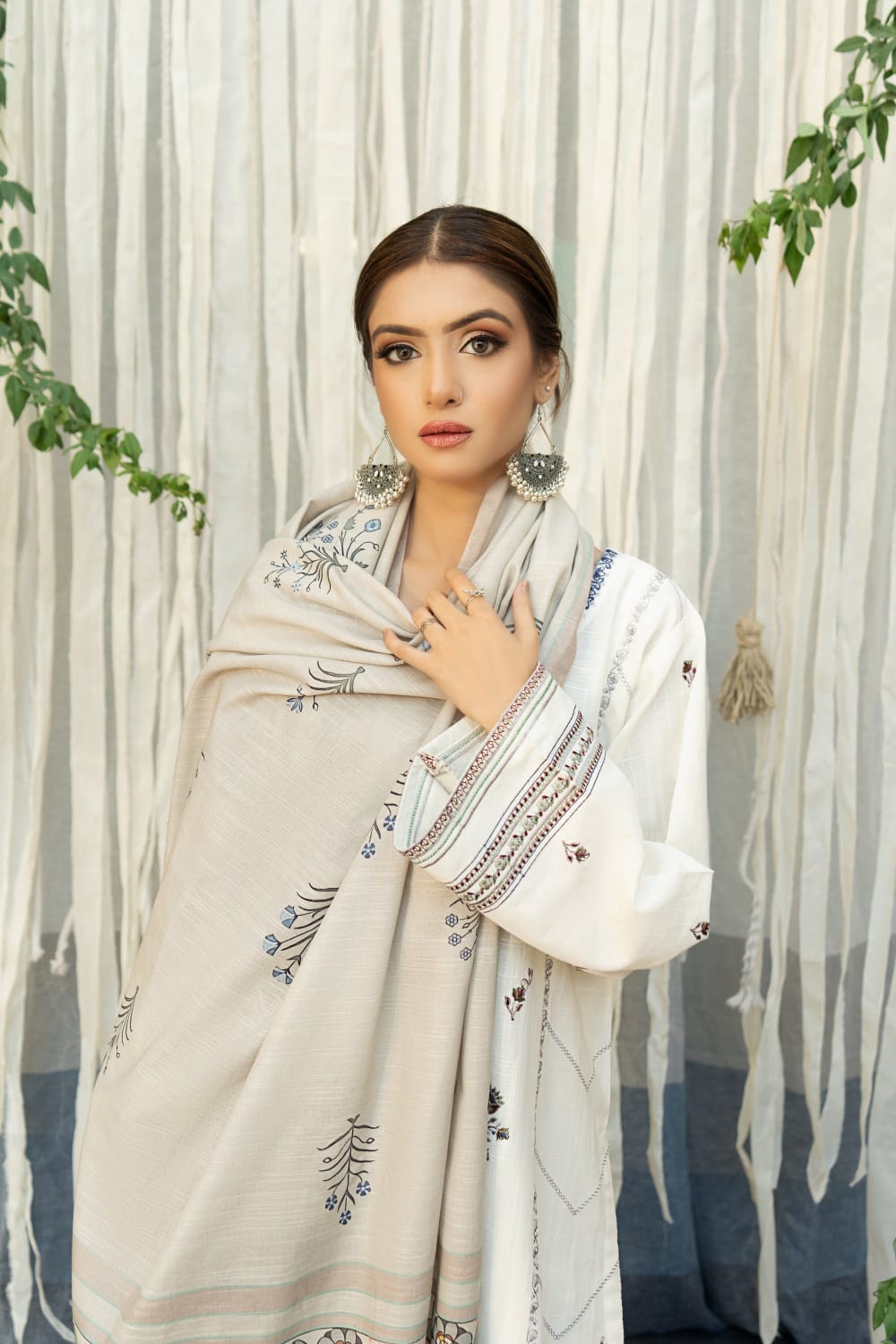 Urge D # 24 - 06 | 3pc Dhanak with Printed Wool Shawl