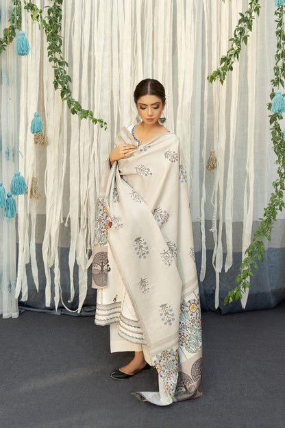 Urge D # 24 - 06 | 3pc Dhanak with Printed Wool Shawl