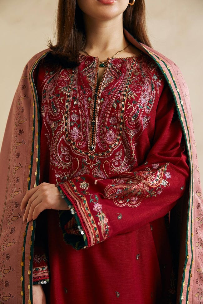 Zara Shahjahan D # 275-01B | 3pc Khadder with Digital Printed Wool Shawl