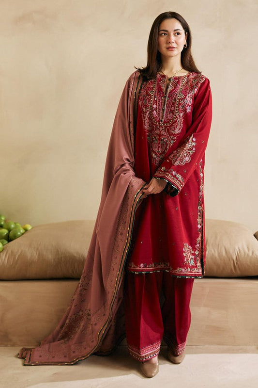 Zara Shahjahan D # 275-01 | 3pc dhanak with Digital Printed Wool Shawl