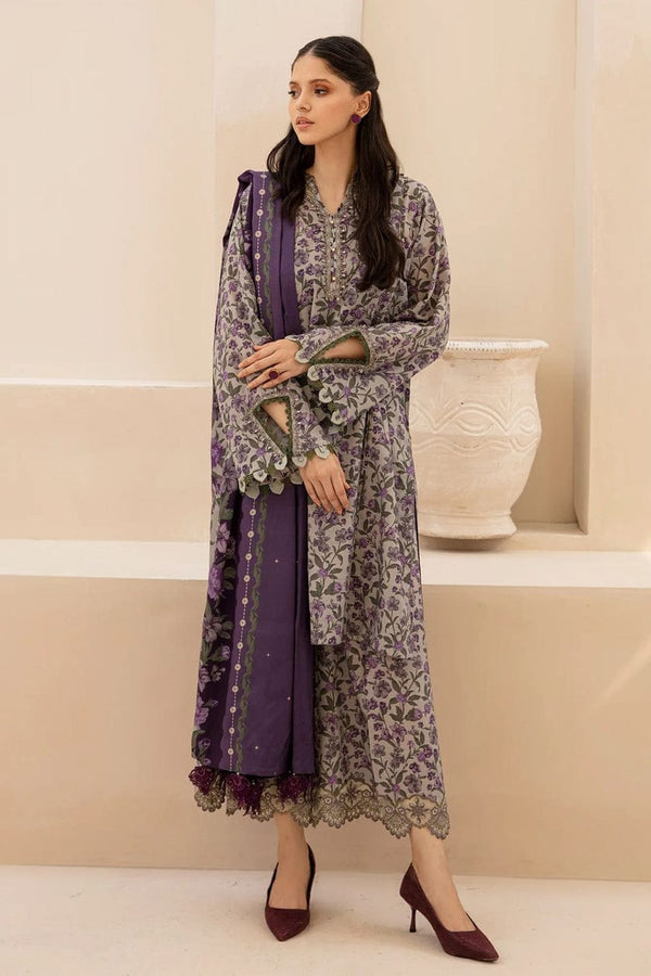 Baroque D # 160- 01 | 3pc Karandi | Digital Karandi Dupatta